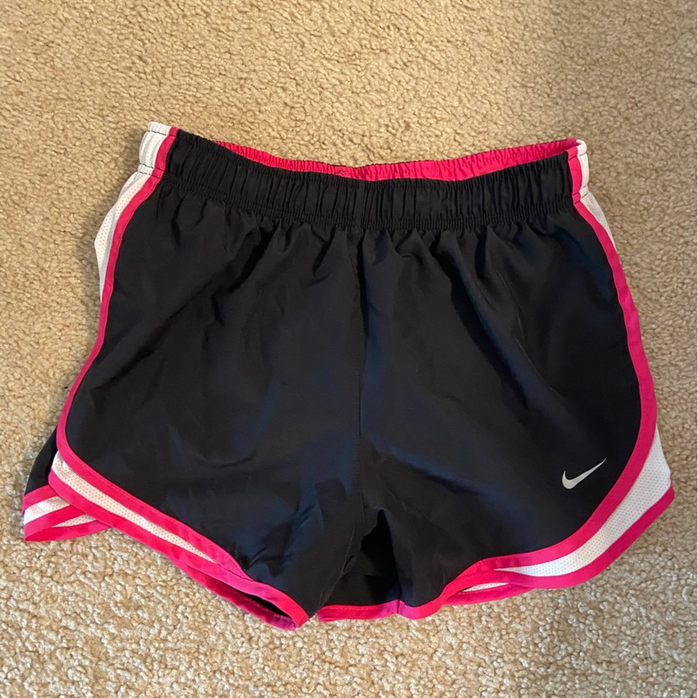 Nike Women's Black and Pink Athletic Shorts